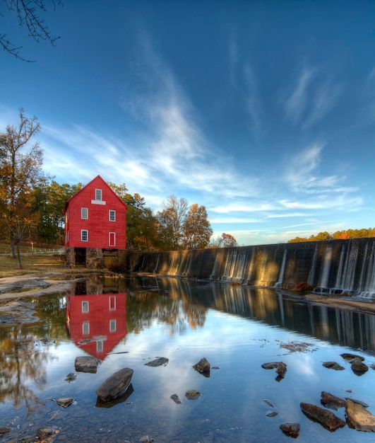 Photo mill on a dam