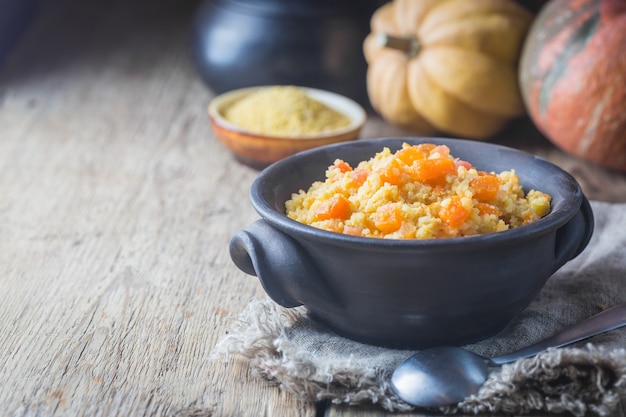 Photo millet with sweet pumpkin