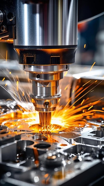 Premium AI Image | milling metalworking process industrial cnc metal ...