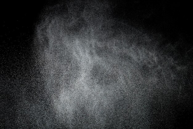 Photo million of star dust photo image of falling down shower rain snow heavy snows storm flying freeze shot on black background isolated overlay spray water fog smoke as star particle on wind