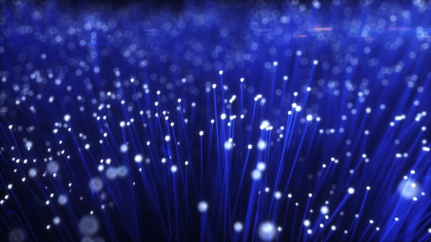 Millions of fiber optic cables transmit signal in a chaotic motion