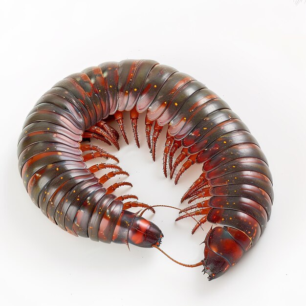 Photo a millipede in white background job id 0deb1435dea44306af00ceb75d31bc1e