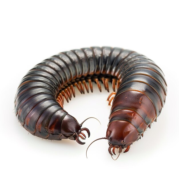 A millipede in white background Job ID 26751a2e270c44d4be27ced11fc0b304