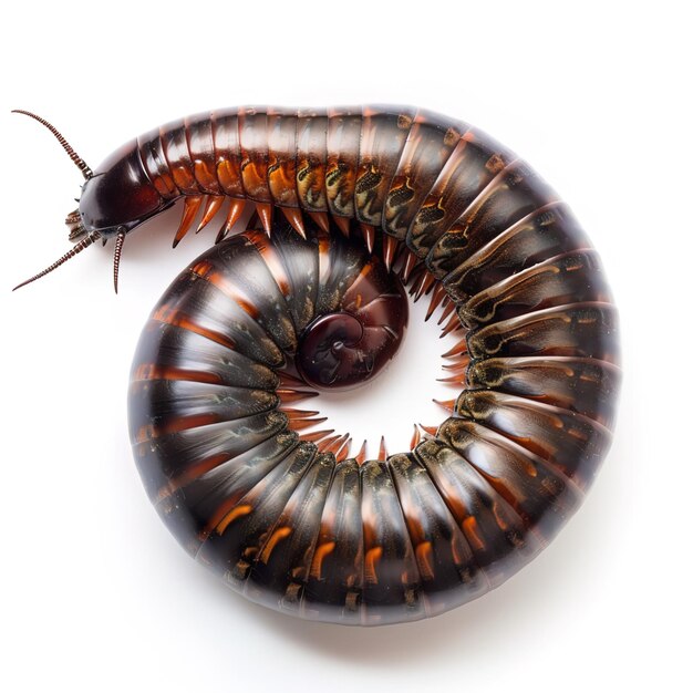 A millipede in white background Job ID 5befb9894d3848f496a622b97e6759cc