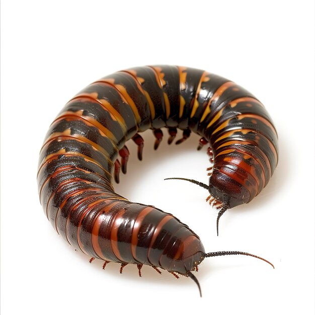 Photo a millipede in white background job id 9ef8fd2ebc924b7bb58f7ed1aa96d750