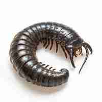 Photo a millipede in white background job id e0298b08922c4c329225a6796c8883a6