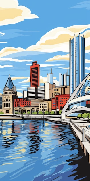 Milwaukee Skyline A Roy Lichtenstein Inspired Artwork