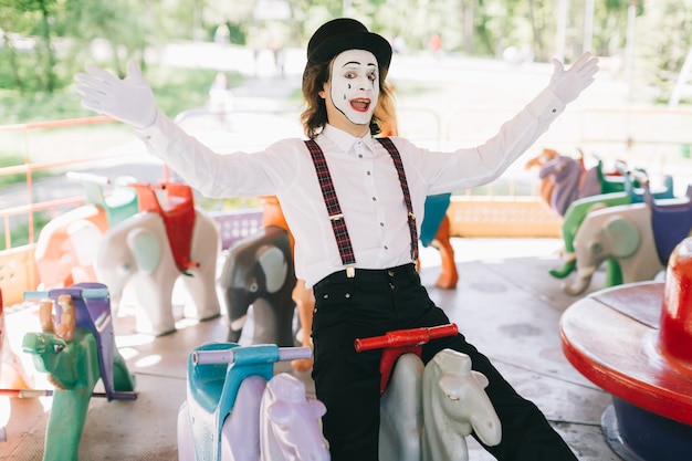 Mime in a carousel