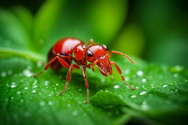 Mimic ant spider on leaf