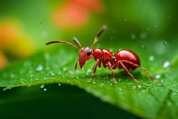 Mimic ant spider on leaf