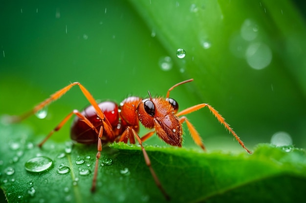 Mimic ant spider on leaf