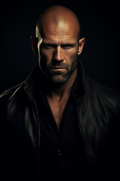 Photo mimicking the canon 650d capturing the detailframed portrait of jason statham at aperture f18