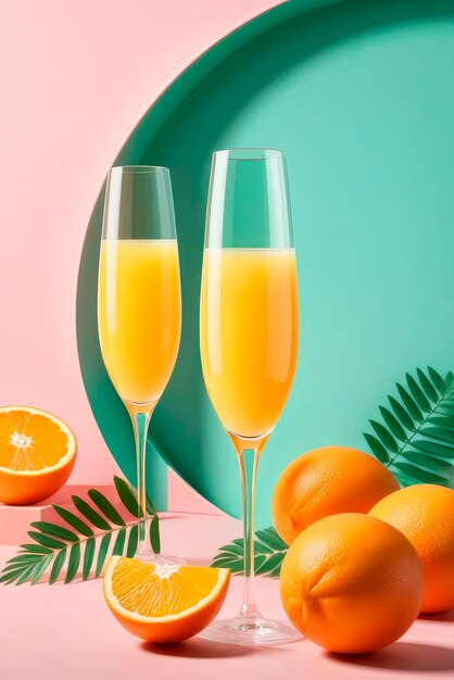 Mimosa cocktail met sinaasappelsap