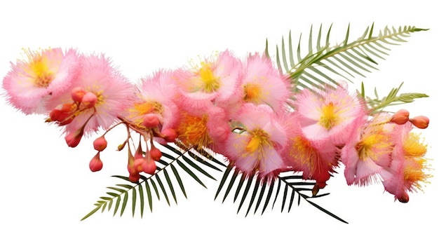 Mimosa flowers transparent background