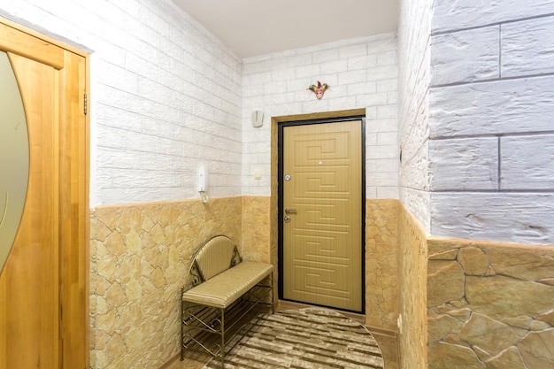 MIMSK BELARUS JUNE 2020 doors in modern entrance hall of corridor in expensive apartments