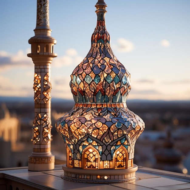 Minaret Majesteit in detail Islamitische moskee Foto
