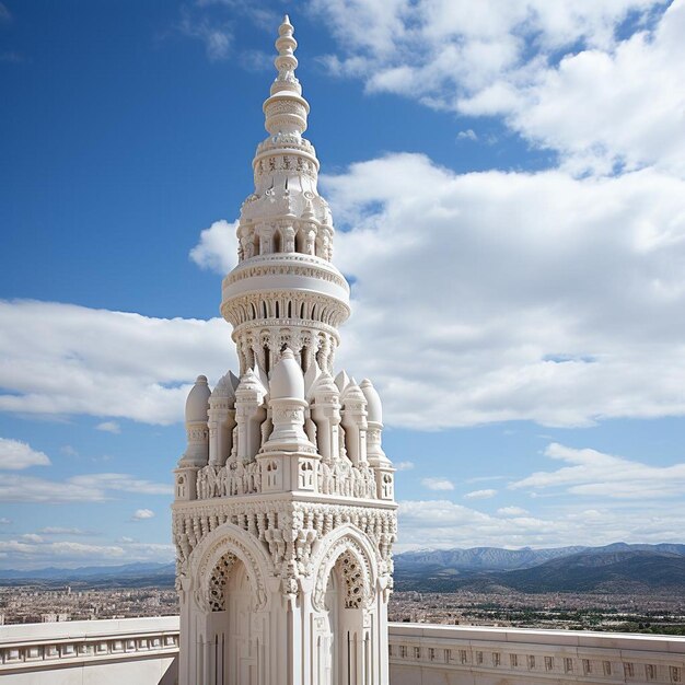 Minaret Majesty in Detail Islamic Mosque Photo