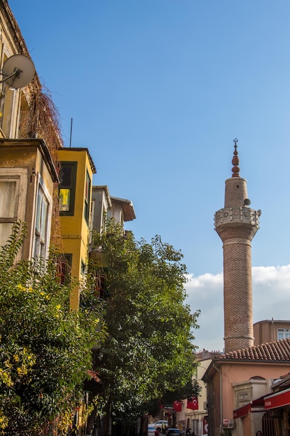 Minaret of Ottoman Mosques in view