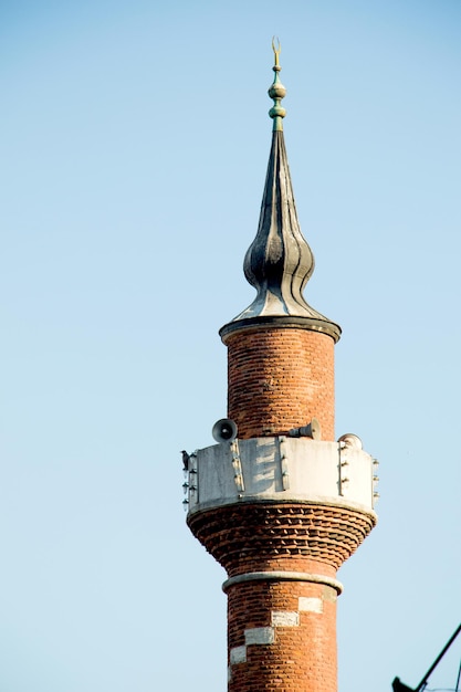 Minaret of Ottoman Mosques in view