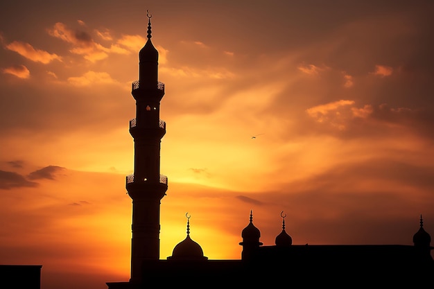 Minaret sunset silhouette islamic images