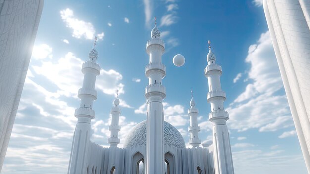 The minarets of the mosque d illustration generative ai