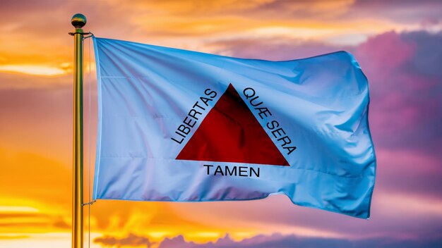 Photo minas gerais waving flag against a cloudy sky