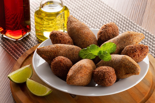 Minced meat from the Middle East. Fried snack party dish