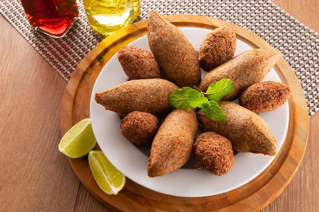 Minced meat from the Middle East. Fried snack party dish