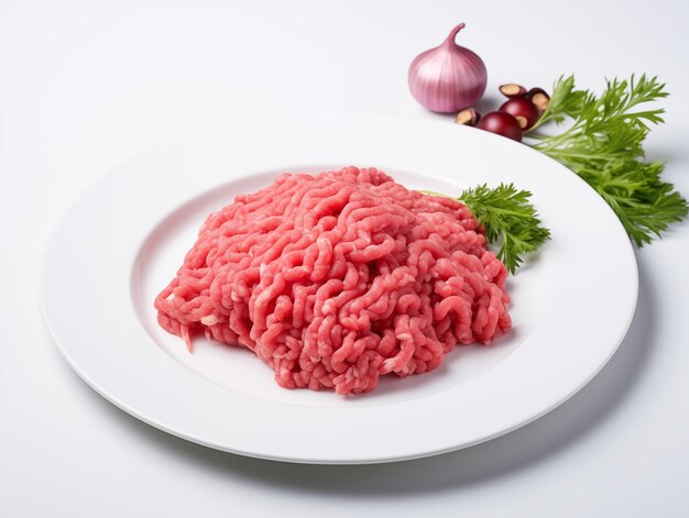 白い皿に切った肉