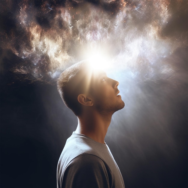 Mind Of God With Person Experiencing A Moment