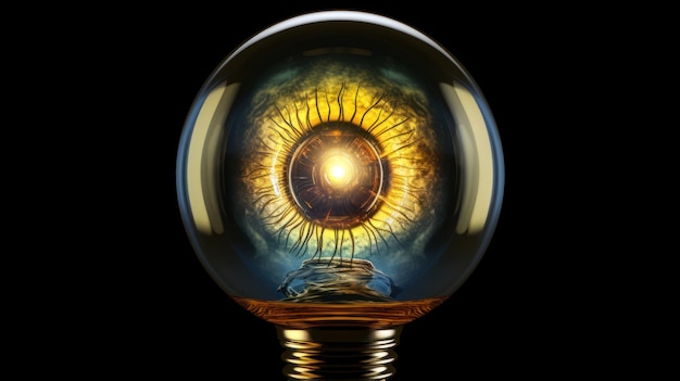 Foto l'occhio della mente un occhio dentro una lampadina