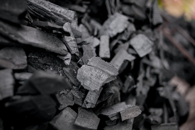 Mineraal zwart mijnmijnveld bovenaanzicht voor achtergrond Natuurlijke zwarte kolen voor achtergrond