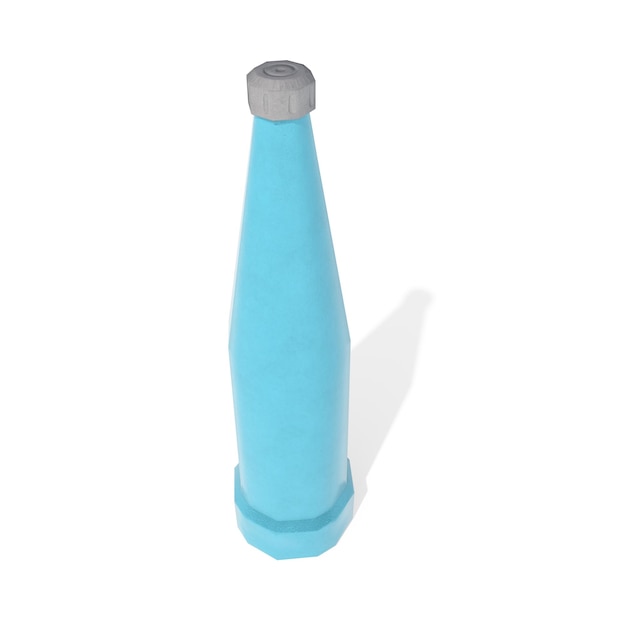 Mineraalwater glazen fles op witte achtergrond niet-gelabelde mockup 3d render