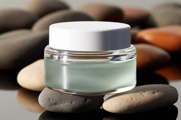 Mineral oasis white rock hosts skin care moisture container a natural replenishing display