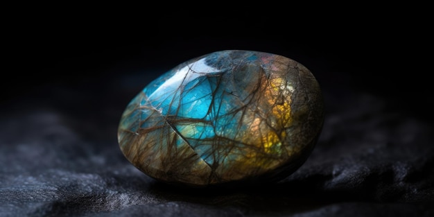 Foto pietra minerale labradorite ia generativa