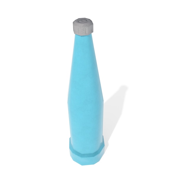 Foto bottiglia di vetro per acqua minerale su sfondo bianco mockup 3d senza etichetta