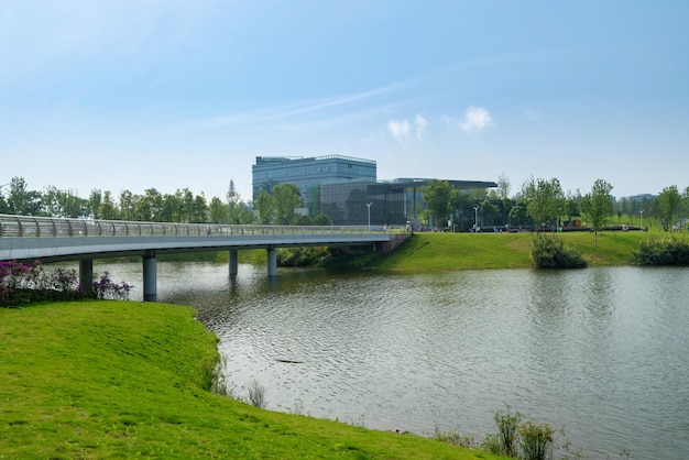 中国重慶の明岳湖湿地公園