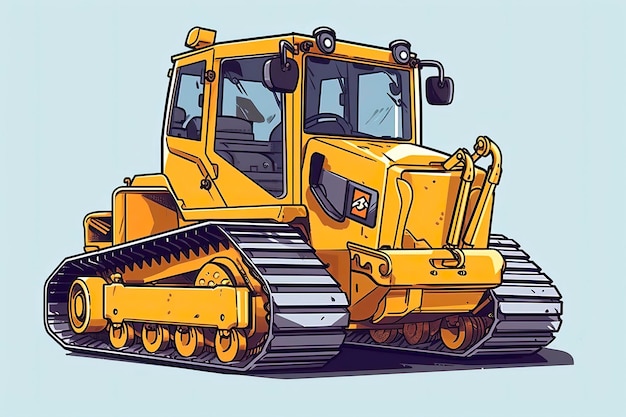 Photo mini buldozer illustration transportation illustration generative ai