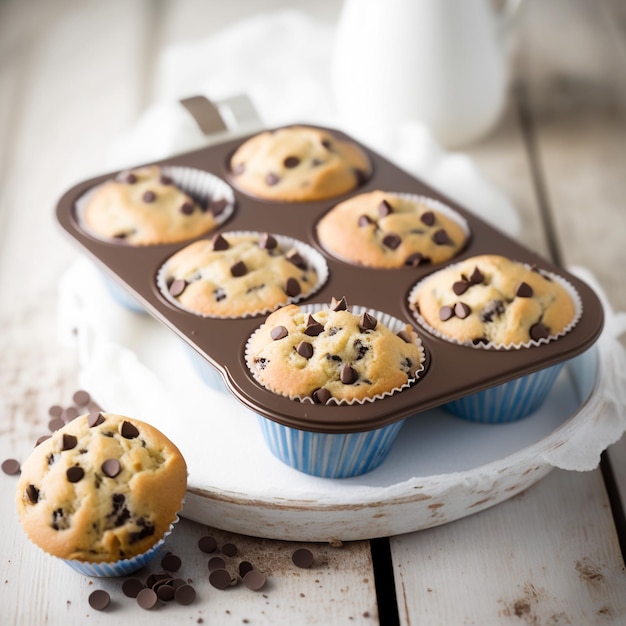 Mini Chocolate Chip Muffins illustratie afbeeldingen