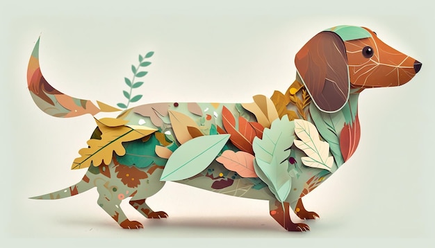 Mini Dachshund dog Creative illustration Ai Generate