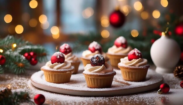 Premium Photo | Mini desserts for christmas