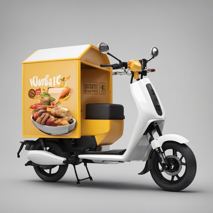 Photo mini food delivery bike