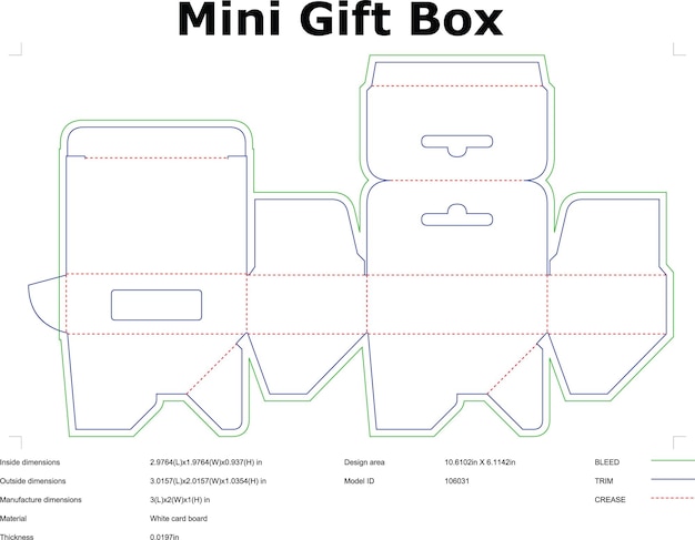 Mini-geschenkdoos met draaibank voor verpakking van producten