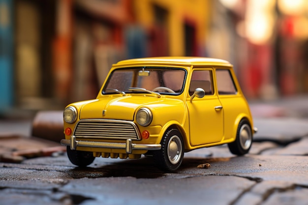 Mini mobility yellow car with little wheels