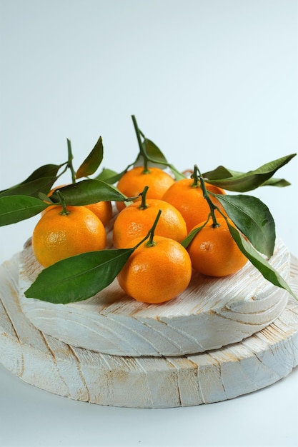 Mini oranges on white background