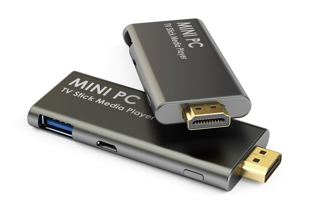 Mini PC TV Dongle Sticks 3D rendering