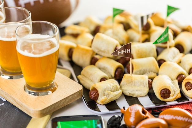 Mini Pigs In A Blanket for football game party.