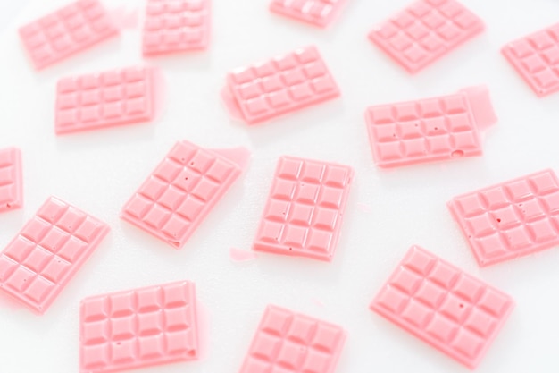 Mini pink chocolates