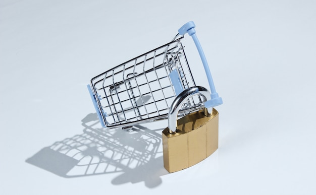 Mini shopping trolley with a lock