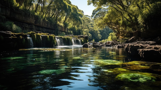 mini waterfall with natural pool